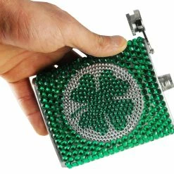 Bewild St. Patrick's Day Rhinestone Shamrock Flask (7 Oz)