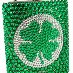 Bewild St. Patrick's Day Rhinestone Shamrock Flask (7 Oz)