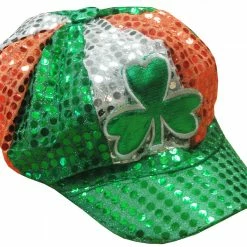 Bewild St. Patrick's Day Sequin Shamrock Tri-color Newsboy Hat