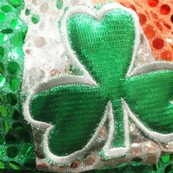 Bewild St. Patrick's Day Sequin Shamrock Tri-color Newsboy Hat