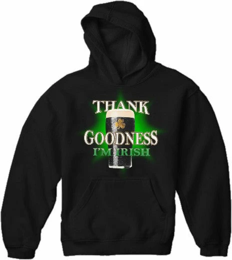 Bewild St. Patrick's Day Sweatshirt - Thank Goodness I'm Irish Hoodie Unisex Sweatshirts & Long Sleeve 4 Bewild St. Patrick's Day Sweatshirt - Thank Goodness I'm Irish Hoodie Unisex Sweatshirts & Long Sleeve