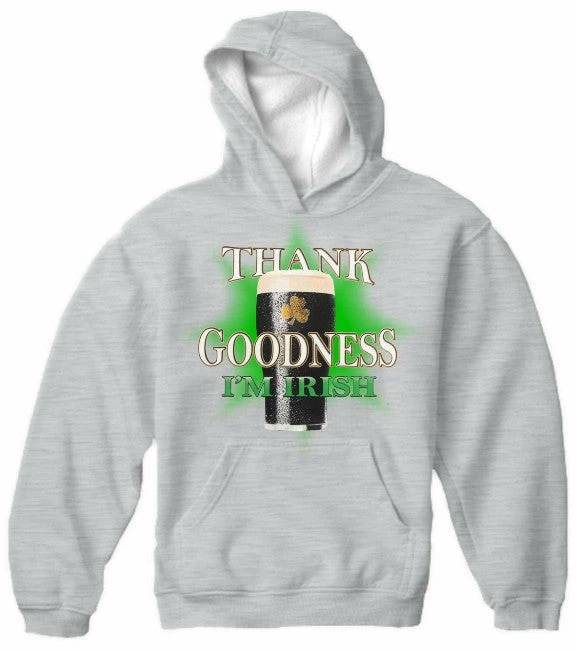 Bewild St. Patrick's Day Sweatshirt - Thank Goodness I'm Irish Hoodie Unisex Sweatshirts & Long Sleeve 5 Bewild St. Patrick's Day Sweatshirt - Thank Goodness I'm Irish Hoodie Unisex Sweatshirts & Long Sleeve