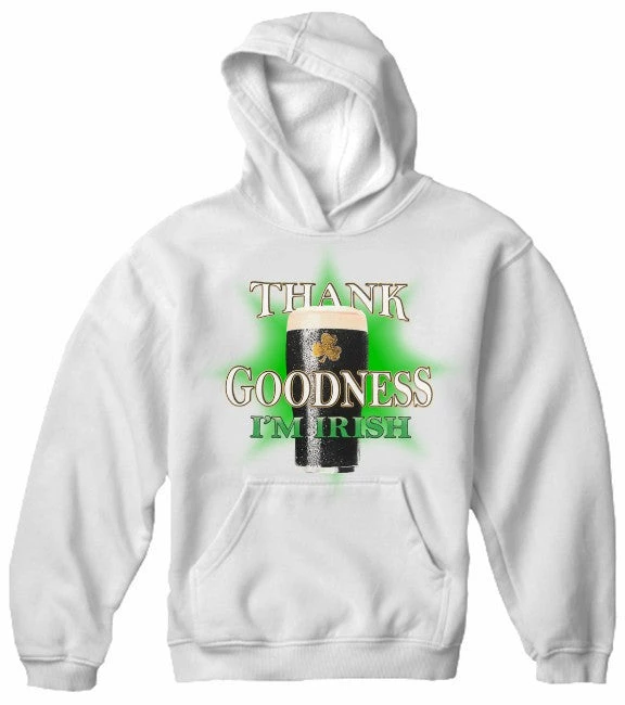 Bewild St. Patrick's Day Sweatshirt - Thank Goodness I'm Irish Hoodie Unisex Sweatshirts & Long Sleeve 6 Bewild St. Patrick's Day Sweatshirt - Thank Goodness I'm Irish Hoodie Unisex Sweatshirts & Long Sleeve