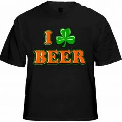 Bewild Men's T-Shirts St. Patrick's Day Tees - I Love Beer Shamrock T-Shirt