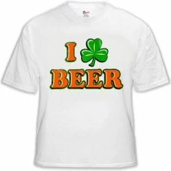 Bewild Men's T-Shirts St. Patrick's Day Tees - I Love Beer Shamrock T-Shirt
