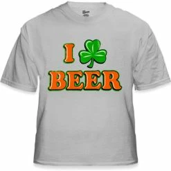 Bewild Men's T-Shirts St. Patrick's Day Tees - I Love Beer Shamrock T-Shirt