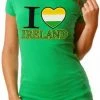 Bewild St. Patrick's Tees - I Love Ireland Girls T-Shirt Women's T-Shirts