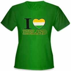 Bewild St. Patrick's Tees - I Love Ireland Girls T-Shirt Women's T-Shirts