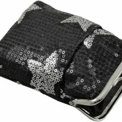 Bewild Star Studded Sequin Cigarette Purse With Lighter Holder