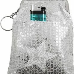 Bewild Star Studded Sequin Cigarette Purse With Lighter Holder