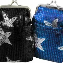 Bewild Star Studded Sequin Cigarette Purse With Lighter Holder