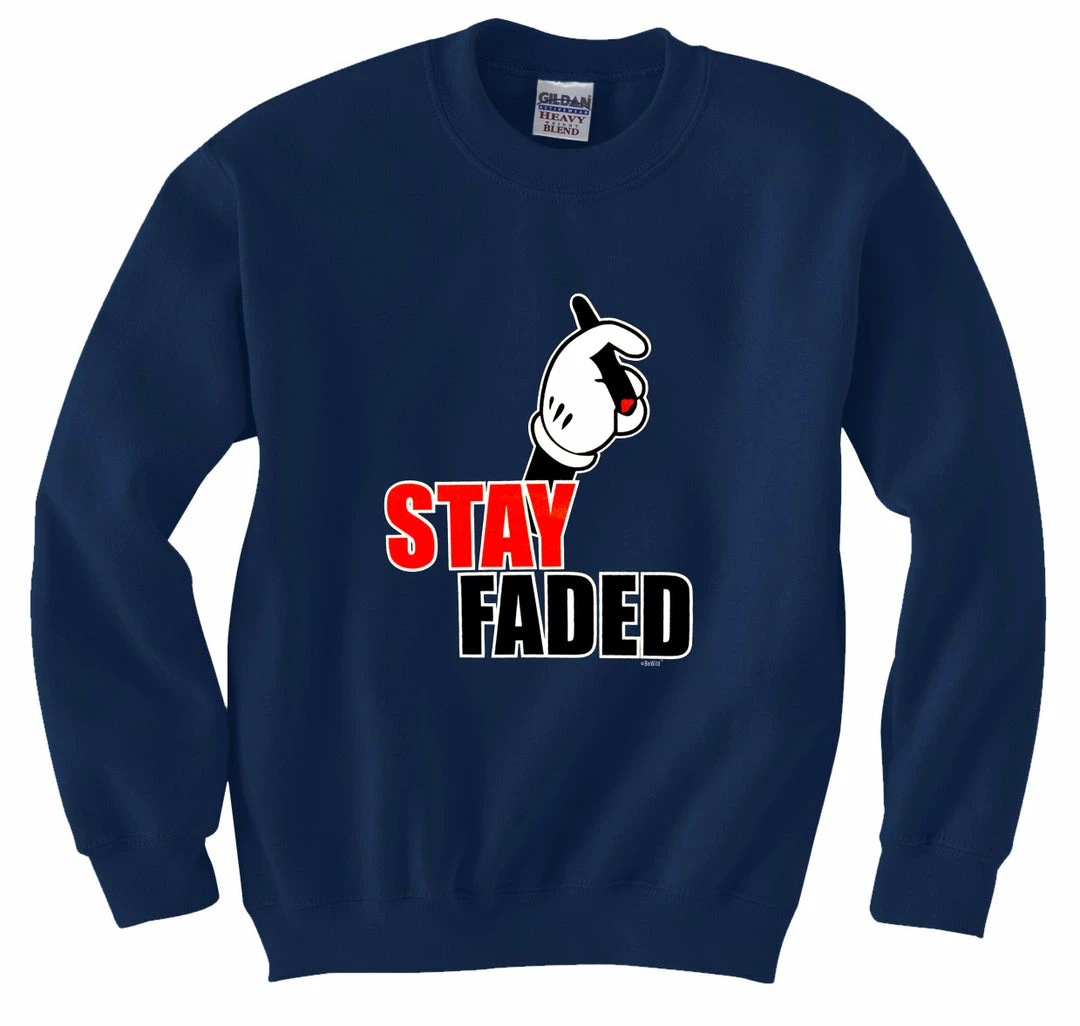 Bewild Stay Faded Cartoon Hands Crewneck Sweatshirt Cool Funny & Offensive 8 Bewild Stay Faded Cartoon Hands Crewneck Sweatshirt Cool Funny & Offensive