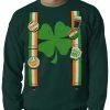 Bewild Suspenders With Shamrock Irish Costume Crewneck