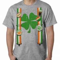 Bewild Men's T-Shirts Suspenders With Shamrock Irish Costume Mens T-shirt