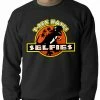 Bewild T-Rex Hates Selfies Funny Adult Crewneck