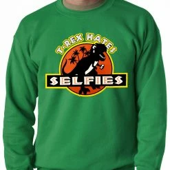 Bewild T-Rex Hates Selfies Funny Adult Crewneck 15 Bewild T-Rex Hates Selfies Funny Adult Crewneck
