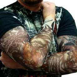 Bewild Tattoo Sleeves - Vicious Tigers And Dragon Tattoo Sleeves (Pair) Illusion Tattoos