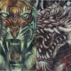 Bewild Tattoo Sleeves - Vicious Tigers And Dragon Tattoo Sleeves (Pair) Illusion Tattoos