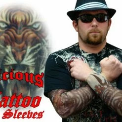 Bewild Tattoo Sleeves - Vicious Tigers And Dragon Tattoo Sleeves (Pair) Illusion Tattoos