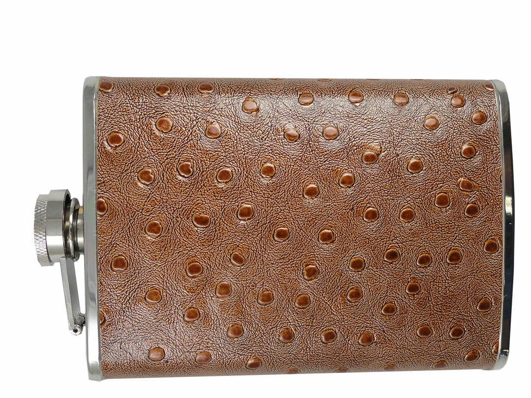 Bewild Textured 8oz Brown Leather Flask 6 Bewild Textured 8oz Brown Leather Flask