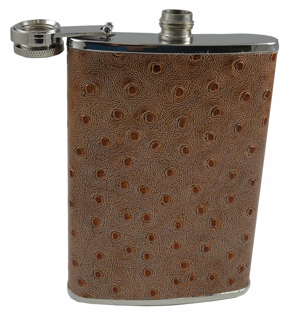 Bewild Textured 8oz Brown Leather Flask 4 Bewild Textured 8oz Brown Leather Flask