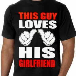 Bewild This Guy Loves His Girlfriend Cartoon Hands Men's T-Shirt