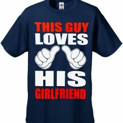 Bewild This Guy Loves His Girlfriend Cartoon Hands Men's T-Shirt