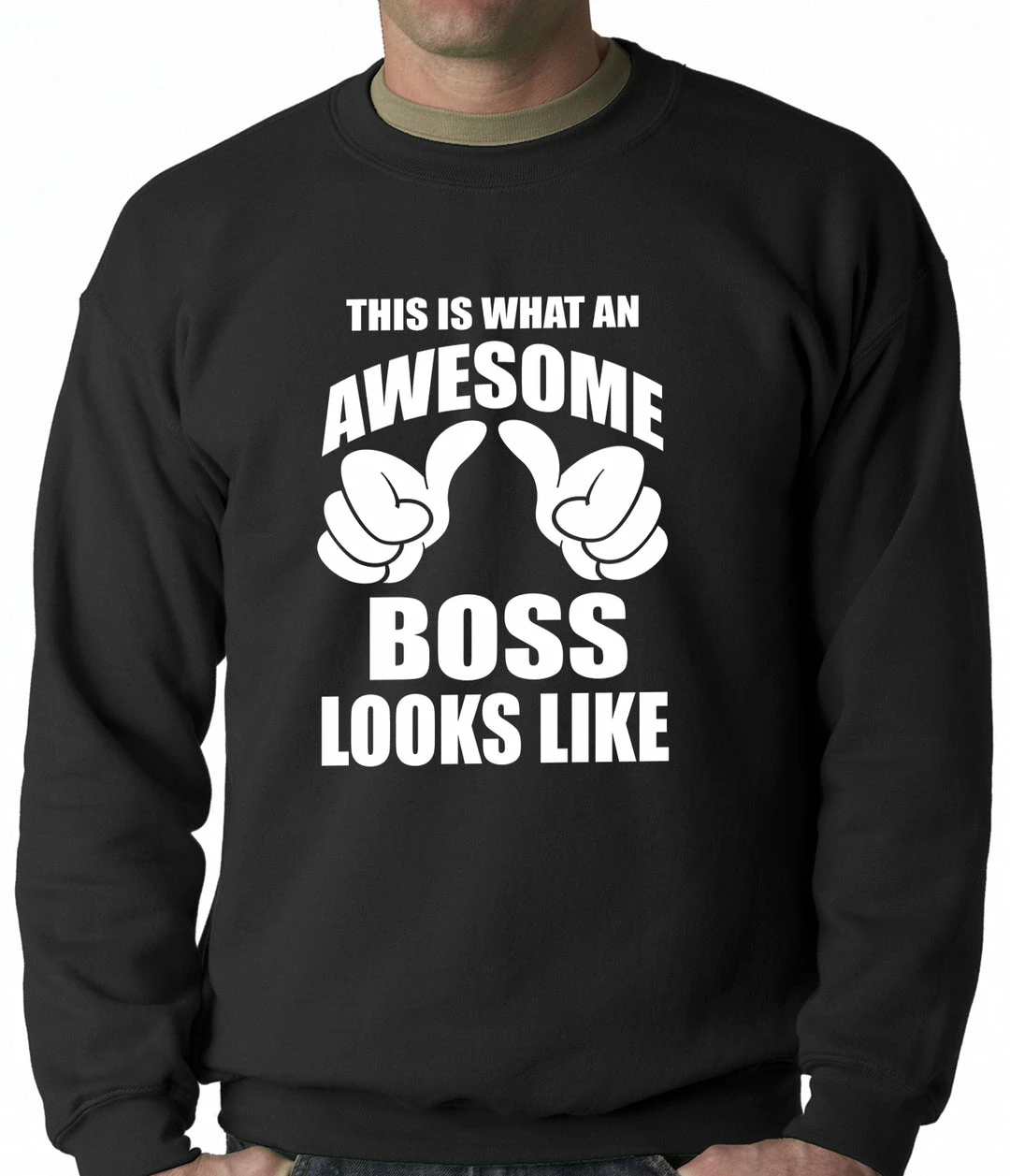 Bewild This Is What An Awesome Boss Looks Like Adult Crewneck 3 Bewild This Is What An Awesome Boss Looks Like Adult Crewneck