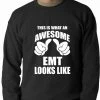 Bewild Positive Reinforcement This Is What An Awesome EMT Looks Like Adult Crewneck 1 Bewild Positive Reinforcement This Is What An Awesome EMT Looks Like Adult Crewneck