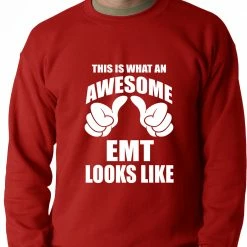 Bewild Positive Reinforcement This Is What An Awesome EMT Looks Like Adult Crewneck