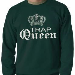 Bewild Hip-Hop Inspired Clothing Trap Queen Silver Crown Adult Crewneck