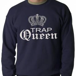 Bewild Hip-Hop Inspired Clothing Trap Queen Silver Crown Adult Crewneck