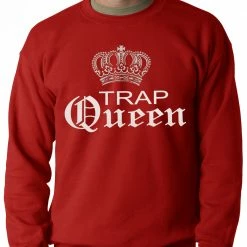 Bewild Hip-Hop Inspired Clothing Trap Queen Silver Crown Adult Crewneck
