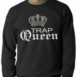 Bewild Hip-Hop Inspired Clothing Trap Queen Silver Crown Adult Crewneck