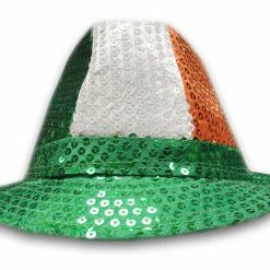 Bewild Buckets & Fedoras Tri-Color Fedora Hat - Irish Sequin Party Hat