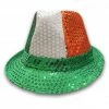 Bewild Buckets & Fedoras Tri-Color Fedora Hat - Irish Sequin Party Hat 1 Bewild Buckets & Fedoras Tri-Color Fedora Hat - Irish Sequin Party Hat