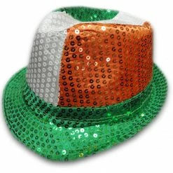 Bewild Buckets & Fedoras Tri-Color Fedora Hat - Irish Sequin Party Hat
