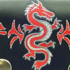 Bewild Tribal Dragon Embroidered Leather Chain Wallet