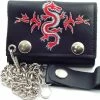 Bewild Tribal Dragon Embroidered Leather Chain Wallet