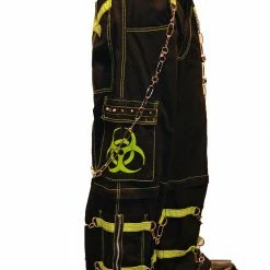 Tripp Darkstreet NYC - "Biohazard" Bondage Pants With Zip Off Legs To Shorts (Black/Lime Green)