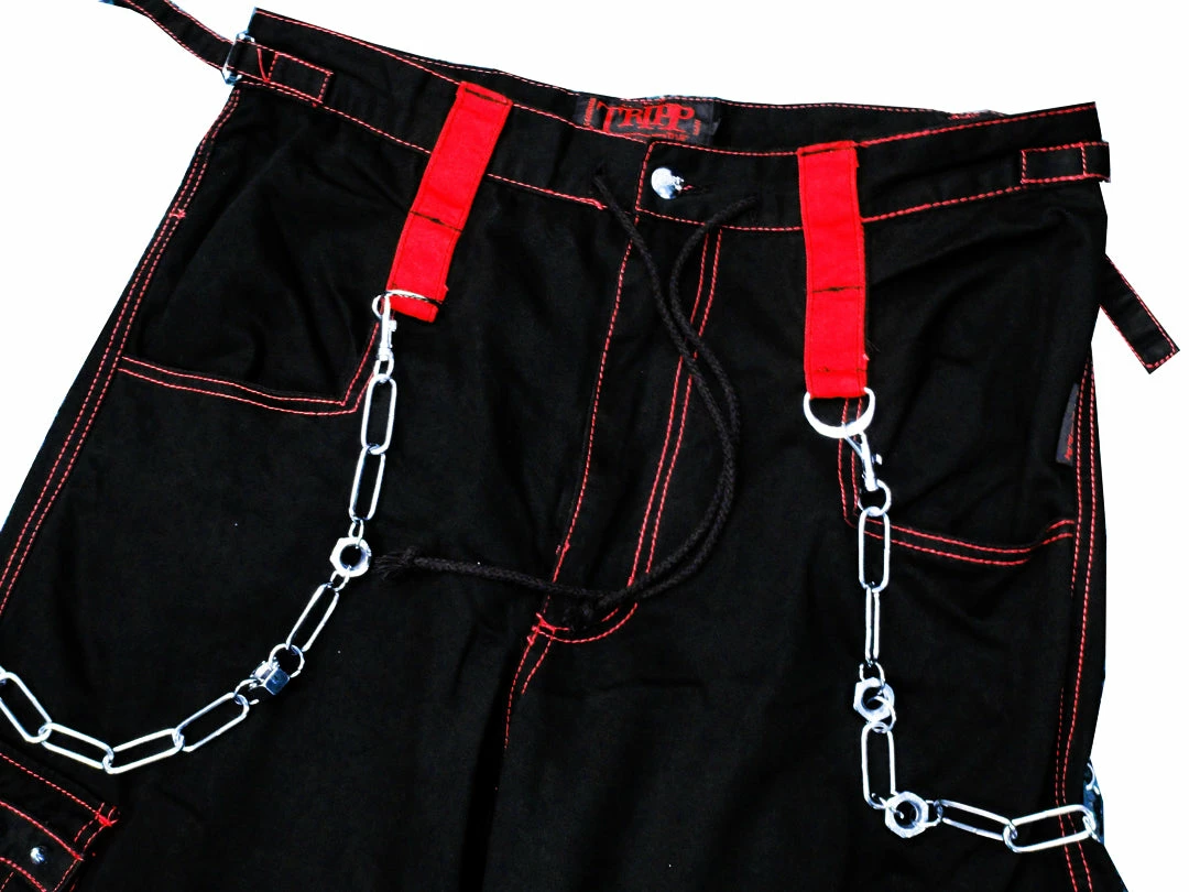 Tripp Darkstreet NYC - "Electro Skull" Bondage Pants (Black/Red) 8 Tripp Darkstreet NYC - "Electro Skull" Bondage Pants (Black/Red)