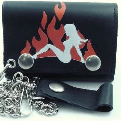 Bewild Trucker Babe Genuine Leather Chain Wallet Wallets & Chains