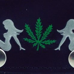 Bewild Trucker Babe Pot Leaf Genuine Leather Chain Wallet Wallets & Chains