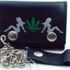 Bewild Trucker Babe Pot Leaf Genuine Leather Chain Wallet Wallets & Chains