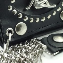 Bewild Trucker Babe Studded Premium Leather Chain Wallet