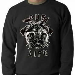Bewild Tupug Pug Life Adult Crewneck