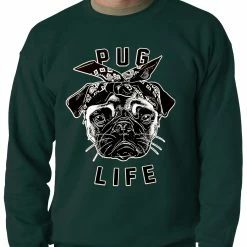 Bewild Tupug Pug Life Adult Crewneck