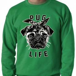Bewild Tupug Pug Life Adult Crewneck