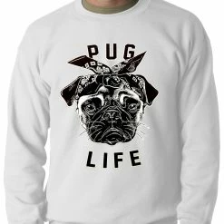 Bewild Tupug Pug Life Adult Crewneck
