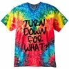 Bewild Turn Down For What? Tie Dye Hip-Hop T-Shirt Tie Dye Tops